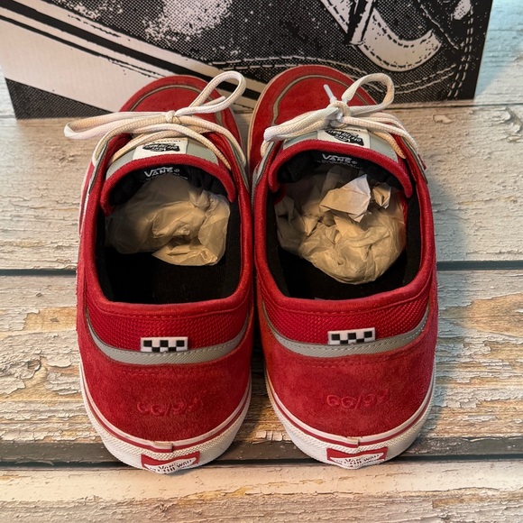 Vans Rowley Skate Shoes Men 12 Red Suede White Classic NIB Pro Model Rare - Picture 4 of 9